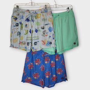 Saxx Lot of 3 Oh Buoy 2N1 Swim Shorts M Lined Printed Octopus